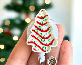 Christmas Badge reel -  badge pull - Nurse badge reel - Badge clip - Gift for coworker