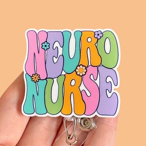 Neuro nurse badge reel -  Neurologist  -  neurology - Badge holder - Badge pull - Gift for nurse