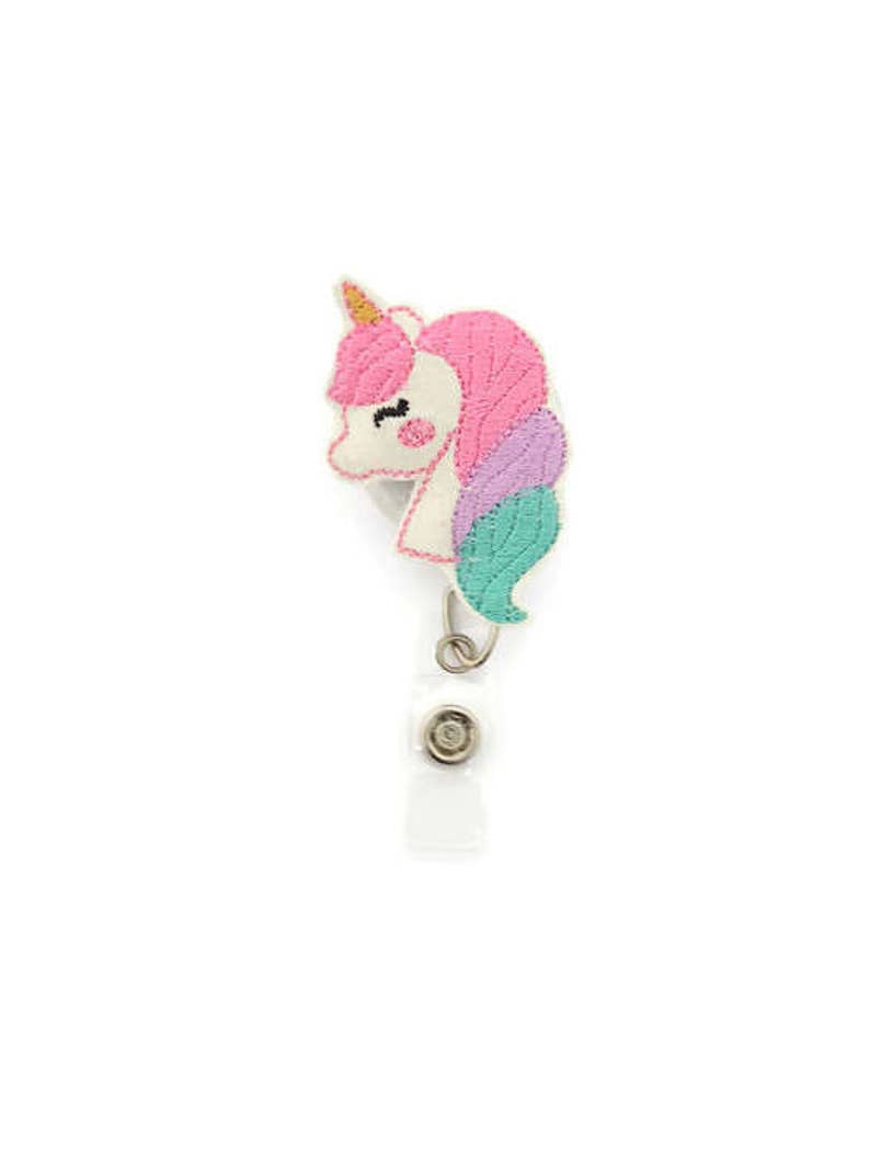 Nursing badge holder Unicorn Badge Reel Retractable Badge Clip Rn ID Holder Unicorn retractable Badge reel- Unicorn badge ID