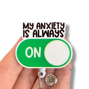 Funny anxiety badge reel - Funny badge reel  - Nurse badge reel - Badge clip - Coworkwr gift