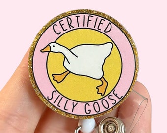 Silly Goose badge reel - Funny badge reel - Goose magnet -  Badge clip - Badge pull - Nurse badge reel - Coworker gift