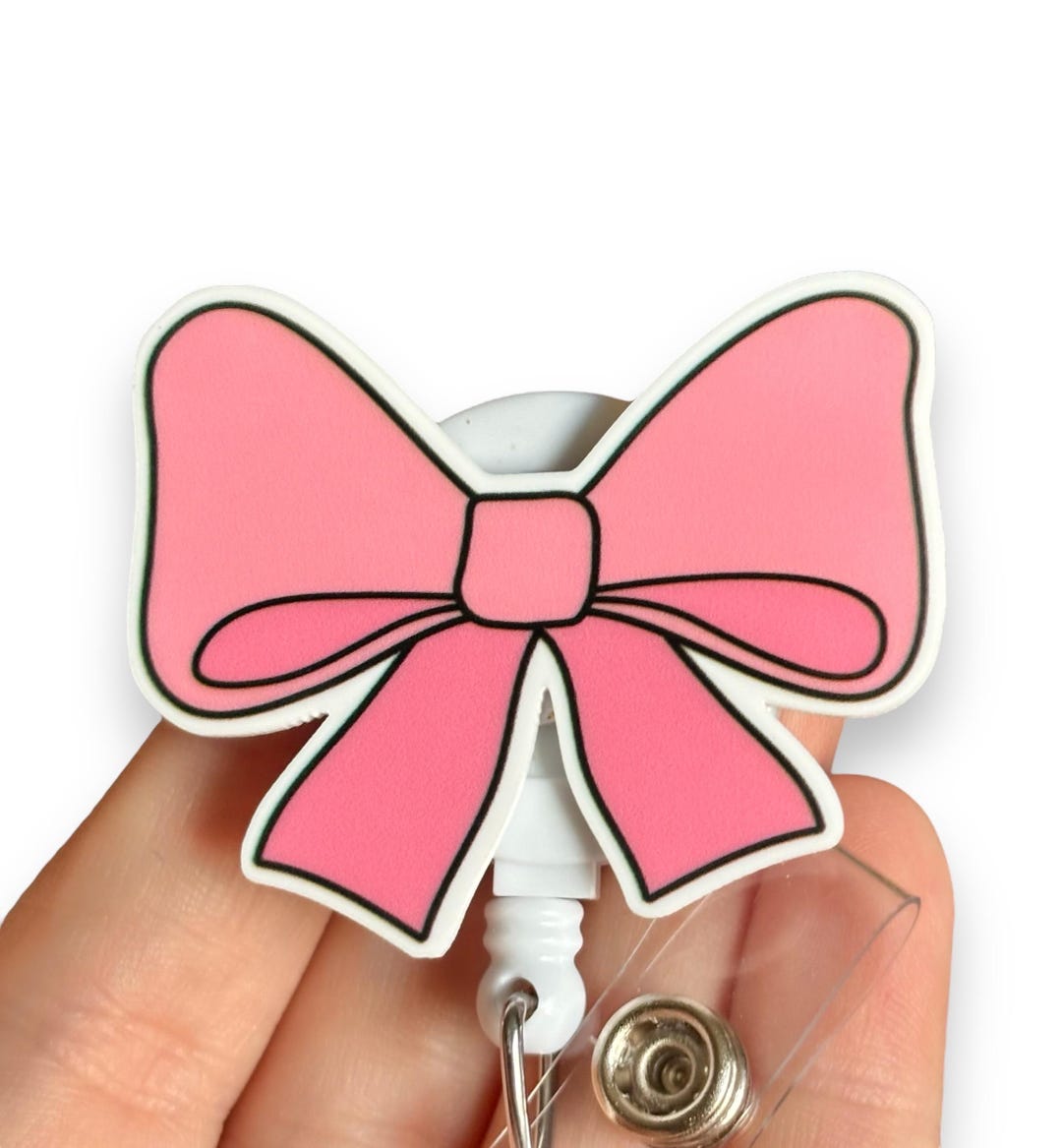 Pink Bow Badge Reel Coquette Badge Reel Nurse's Badge Reel Badge Clip ...