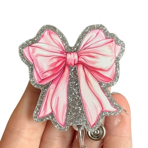 Coquette bow badge reel - Coquette badge reel - Nurse&#39;s Badge Reel - Badge clip - Badge pull