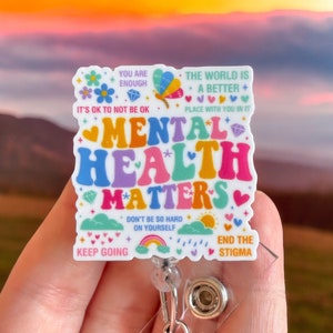 Mental health badge reel - Anxiety badge reel -  Nurse badge pull - Coworker gift