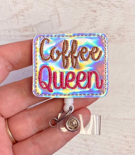 Ice Coffee Badge Reel - Rn Badge Reel - Feltie Badge Coffee Retractable Badge Reel - Glitter Badge - Nurse Badge