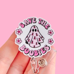 Breast cancer  badge reel - Ghost Badge reel - Fall badge reel -  badge clip - badge pull -
