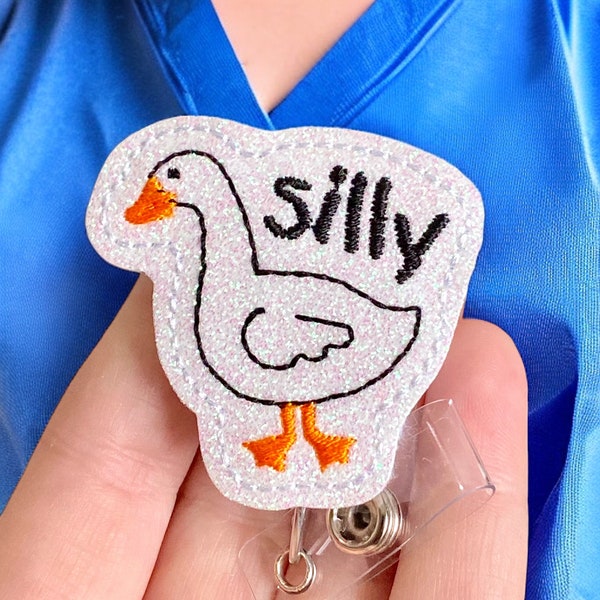 Silly goose badge reel - Funny badge reel - badge holder - badge clip - Gift for mom