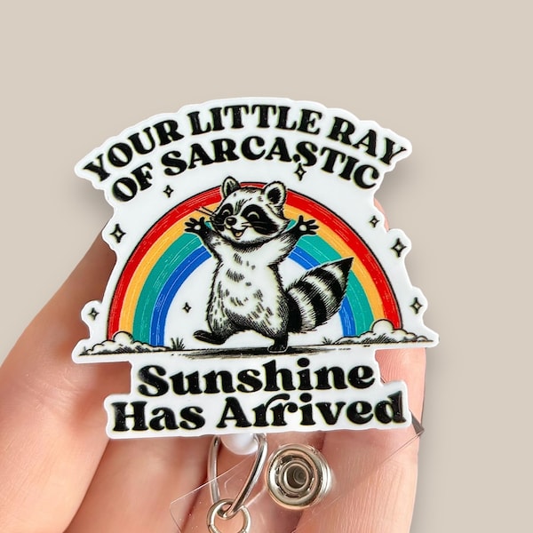Raccoon badge reel - Funny badge reel -Coworker gift badge reel - Rn badge reel - Retractable Badge - Badge holder