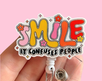 Sarcastic badge reel -  Nurse badge pull - Coworker gift - Office accessories