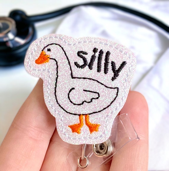 Silly Goose Badge Reel - Badge Reel Medical Funny - Badge L Nurse Funny - Badge Holder - Badge Buddy