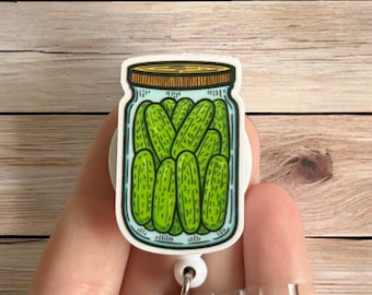 Pickle badge reel - Badge reel funny - Nurse badge reel - Badge buddy - Badge clip