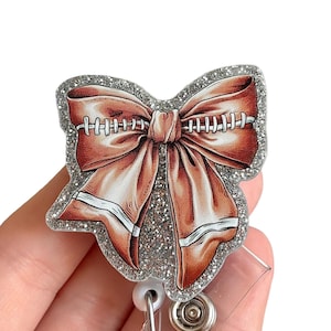 Football Badge reel - Fall badge reel - Coquette Badge Clip - Gift for coworker -