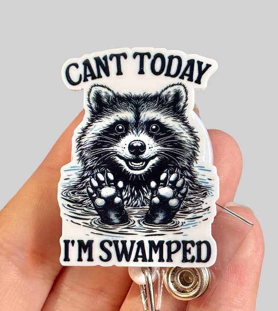 Raccoon Badge Reel Funny Feral Badge Reel Badge Clip Badge
