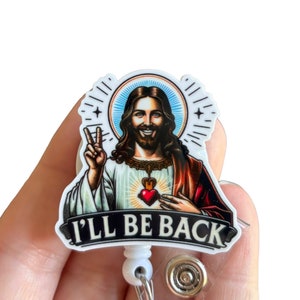 Funny badge reel - Jesus badge reel - Retractable badge reel - Funny badge reel - Badge clip - Coworker gift