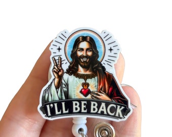 Funny badge reel - Jesus badge reel - Retractable badge reel - Funny badge reel - Badge clip - Coworker gift