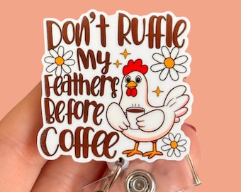 Sarcastic chicken badge reel -  Nurse badge pull - Coworker gift - Office accessories