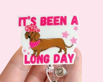 Dachshund badge reel - Funny dog badge reel  - Nurse badge reel - Badge clip - Coworkwr gift