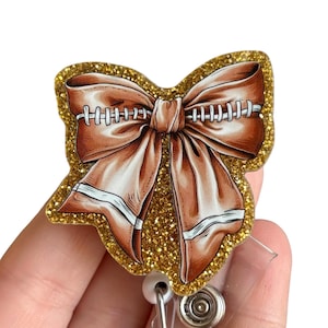 Football Badge reel - Fall badge reel - Coquette Badge Clip - Gift for coworker -