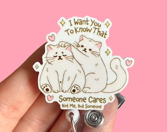 Funny cat funny badge reel