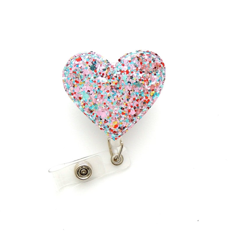 Heart badge reel Glitter badge reel Rn badge reel Etsy
