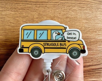Silly Goose badge reel - Funny Struggle bus badge reel - Nurse badge reel -  badge pull - Badge holder - Badge clip