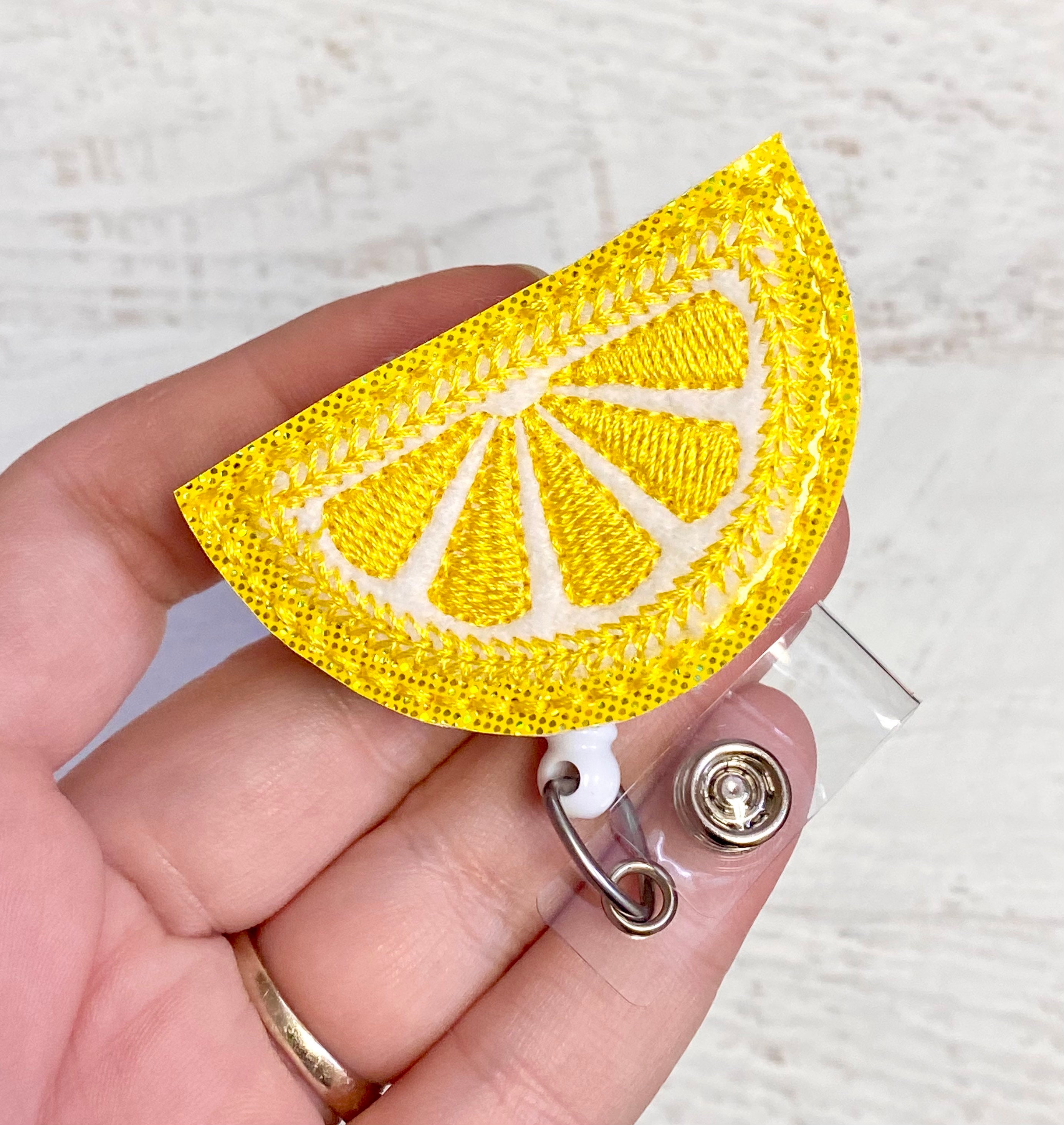 Lemon Badge Reel Summer Badge Reel Retractable Badge Clip Nursing Badge  Holder ID Holder 