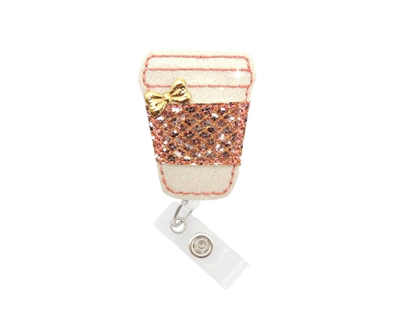 glitter badge reel unique gift. badge reel Nursing Peach and rose gold custom handmade badge reel nursing gift medical glitter