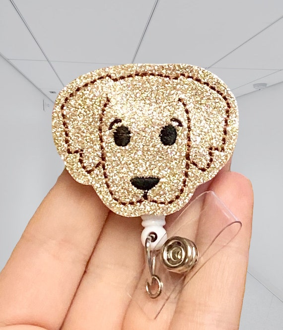 Labrador dog badge reel - Dog badge holder - Dog mom badge reel 