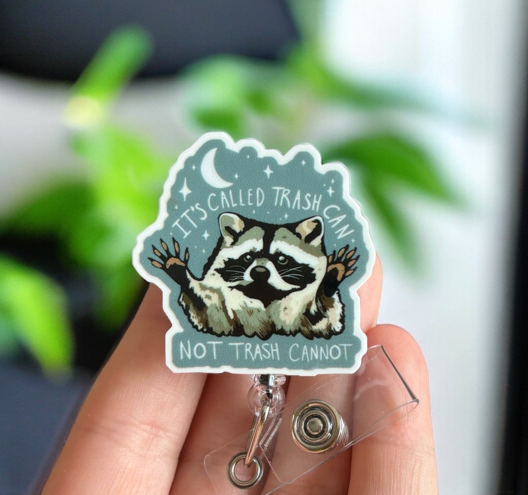 Funny Christmas Raccoon Badge Reel Retractable For Nurse Nursing RN CNA Doctor