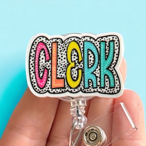 Clerk badge reel - Nurse badge reel - Office badge reel -