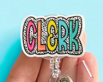 Clerk badge reel - Nurse badge reel - Office badge reel -