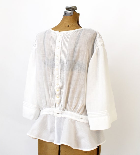 Vintage 1910's White Embroidered Blouse | Antique… - image 5