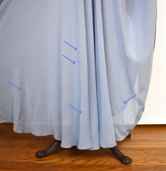 Vintage 40's Blue Chiffon Evening Gown | 1940's C… - image 8