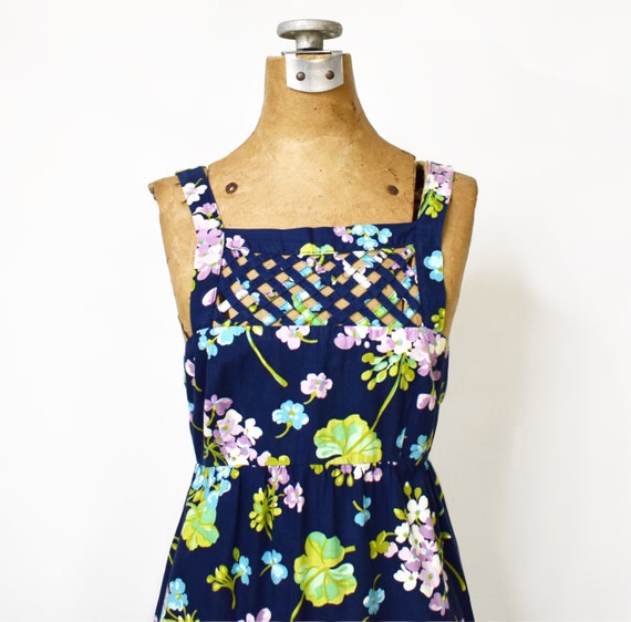Vintage 1960s Hydrangea Print Maxi Dress | 60's L… - image 4