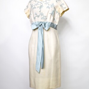 1950s Hand Beaded & Embroidered Branell Silk Dress main image 0