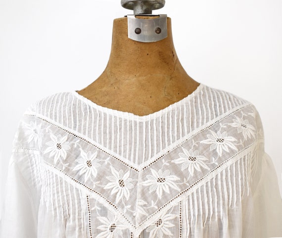 Vintage 1910's White Embroidered Blouse | Antique… - image 2