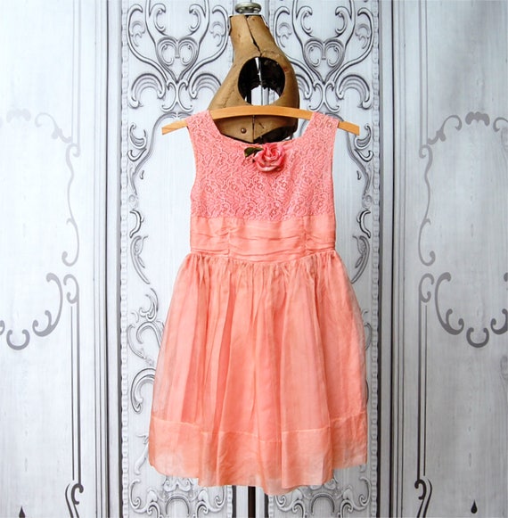 1950's Girls Vintage Party Dress | Pink 40's 50's