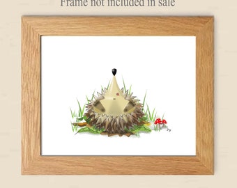 Nursery Wall Art Sleepy Hedgehog Print