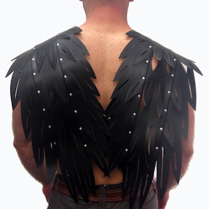 Extra Large Dark Angel Wings, Black Rubber