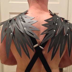 Small Dark Angel Wings, Black, White or Red Rubber