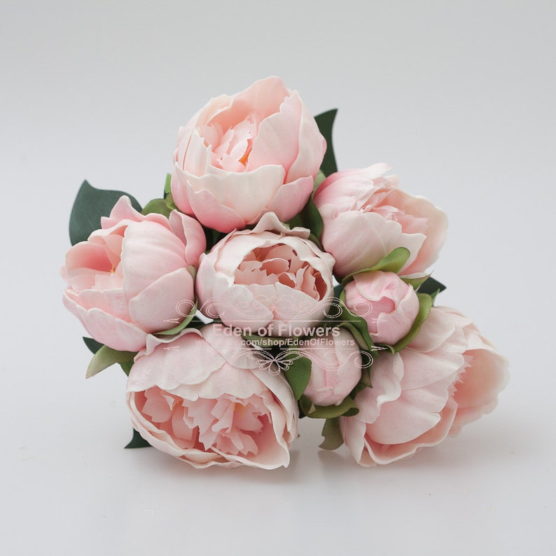 Pink Peony Bouquets Real Touch Flowers for Wedding Bridal Etsy