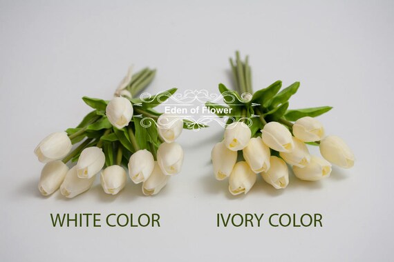 10 Pcs Tulipe Real Touch Fleur Blanche Pour Mariage Bouquets Centres De Table Arrangement Maison Décoration Approvisionnement