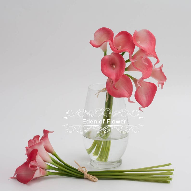 Flowers Pink Calla Lilies Real Touch Flowers For Bridal Bouquets Wedding Centerpieces Home Decoration Coral Wedding 9 Stems Home Living