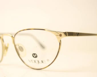 Vogue Gold Tortoise Cateye Vintage Eyewear Unused  New Old stock Vintage Eyeglasses 1990s Vintage Glasses Unique