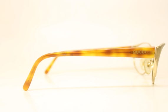 Gucci Gold Tortoise Vintage Eyewear Unused  New O… - image 4