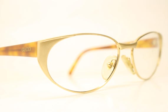 Gucci Gold Tortoise Vintage Eyewear Unused  New O… - image 1