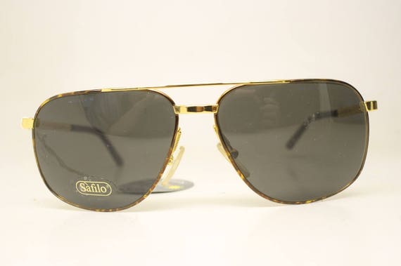 Safilo Aviator Gold Tortoise Vintage Sunglass Fra… - image 2