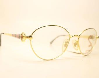 Annabelle Gold Oval Italy Vintage Eyewear Unused  New Old stock Vintage Eyeglasses 1990s Vintage Glasses Unique