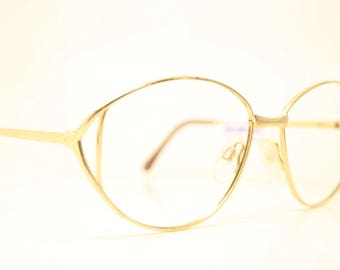 Gold Luxottica Italy Vintage Glasses Frames Unused  New Old stock Vintage Eyeglasses 1990s Vintage Eyeglasses Unique