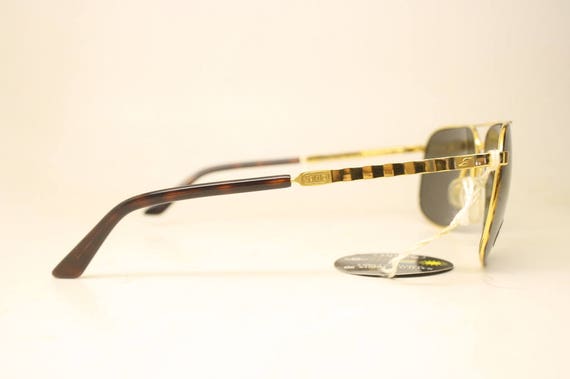 Safilo Aviator Gold Tortoise Vintage Sunglass Fra… - image 4